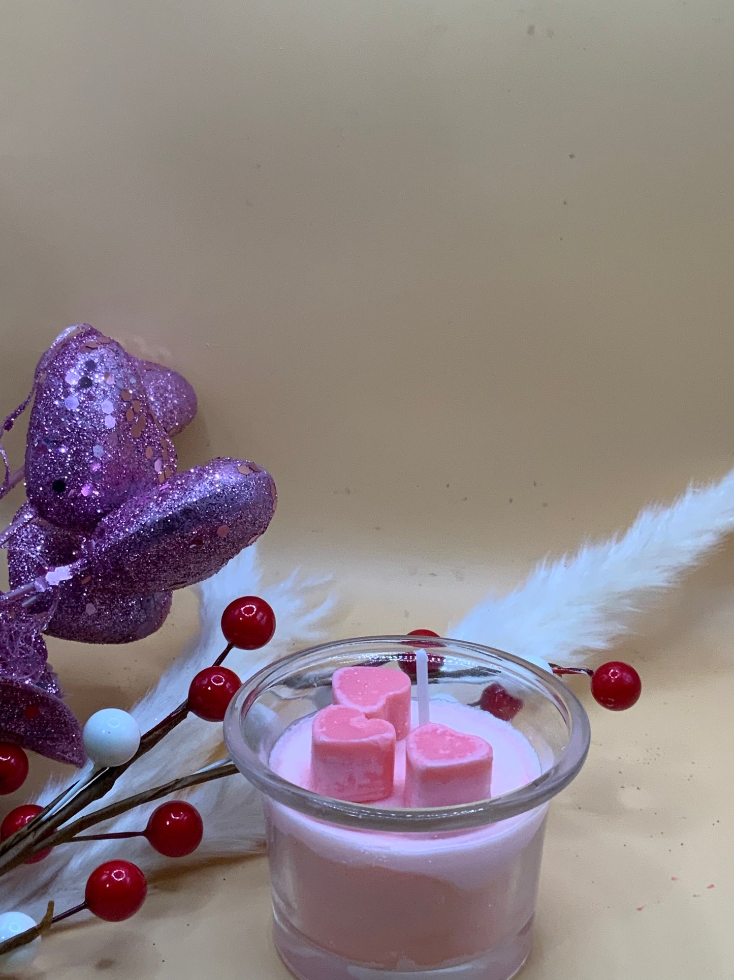 Mini heart candle