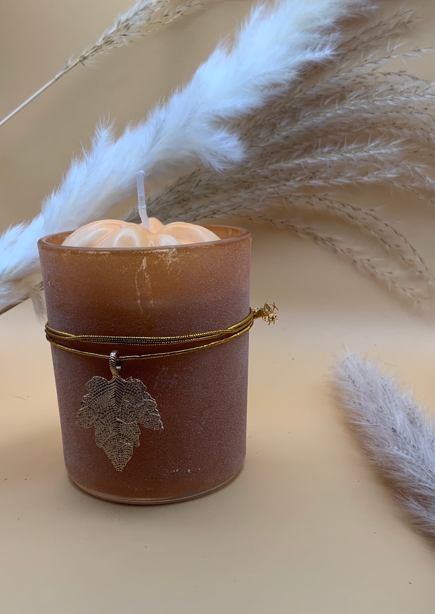 Orange Fall leaves Soy Candle