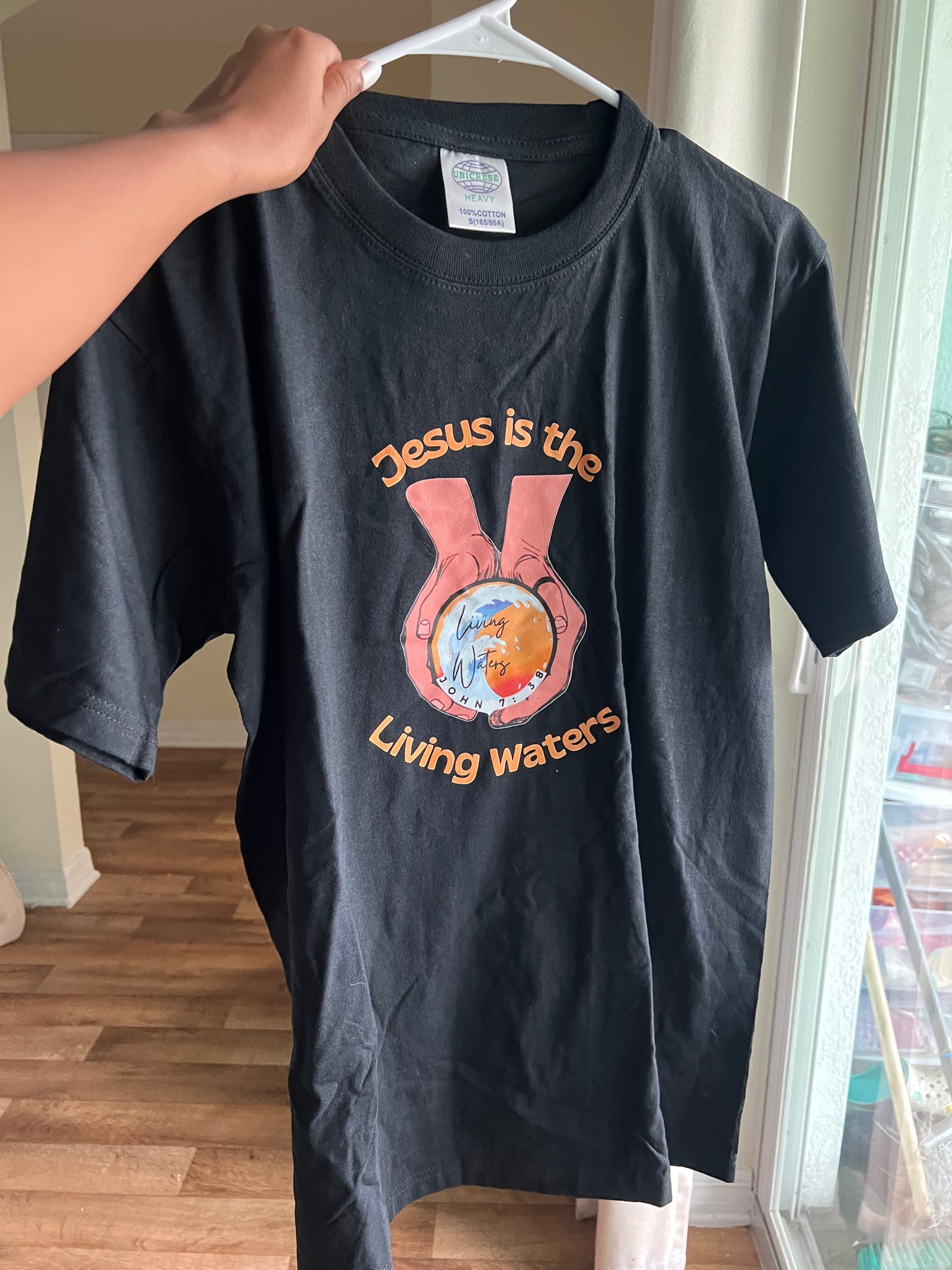 “Jesus is the living waters” T shirts